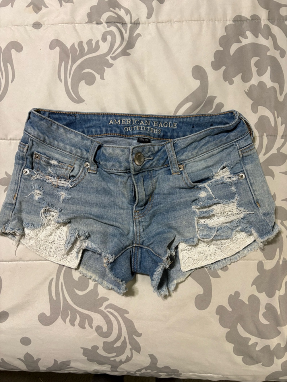 American Eagle Outfitters Light Blue Stretch Denim Shorts